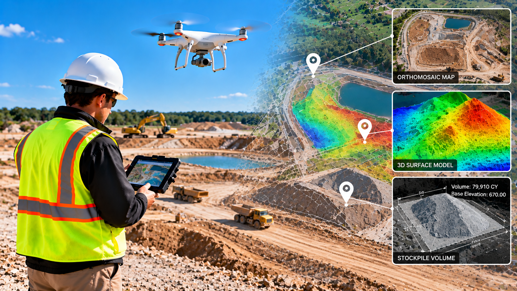 Construction Drone Mapping Earthwork Analysis Service